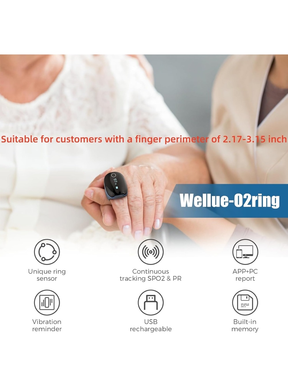 Smart Pulse Oximeter with App - Black and Gray - Picture 4 of 14